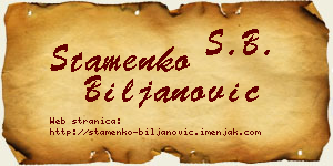 Stamenko Biljanović vizit kartica